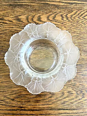 Buy Lalique France Honfleur Frosted Signed Glass Dish Bowl 6  Geranium - Fleabite • 40.14£