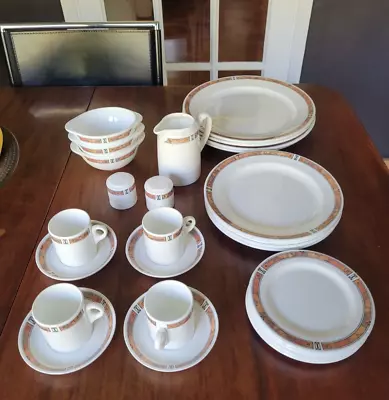 Buy WEDGWOOD Hotel Ware Metallised Vtge White/Bronze Bone China Crockery • 40£