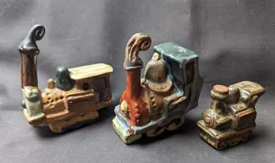 Buy 3  Vintage Tremar Studio Pottery, Cornwall Steam Trains Locomotive - Handmade • 17.50£