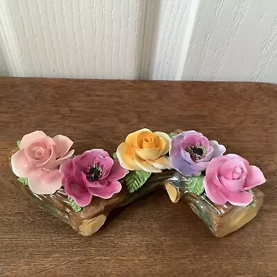 Buy Vintage 1950's Thorley Hand Painted Bone China Roses On Log Ornament • 3.99£