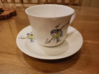 Buy Roy Kirkham Fine Bone China Large Tea Cup And Saucer Blue Tits • 24.99£