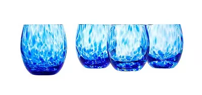 Buy Blue Rose Polish Pottery Cobalt Confetti Juice Glass Set • 48.93£