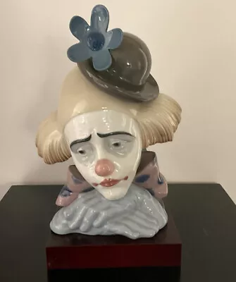 Buy Lladro Pensive Clown #5130 - 1980’s Complete With Wooden Base - Excellent • 135£