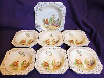 Buy Rare 1930s Midwinter Burslem Porcelain Set Of Dessert Bowls • 30£