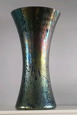 Buy Stunning Iridescent Royal Brierley Studio Glass Vase Signed • 65£