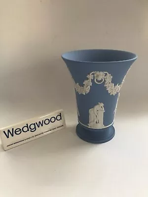 Buy Wedgwood Blue Jasperware Large Trumpet Vase • 29.99£