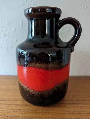 Buy Vintage Mid-Century West German Lava Vase 414-16 Brown & Red • 12.99£