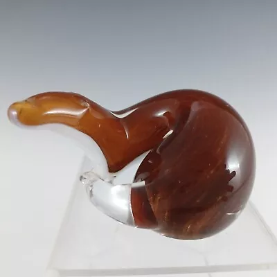 Buy MARKED Langham Brown & White Glass Stoat Sculpture • 45£