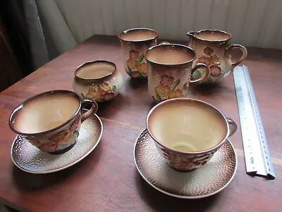 Buy Carlton Ware 2 Person Poppies Tea Set Brown Cups Saucers Coffee Cans Milk Jug  • 26.99£
