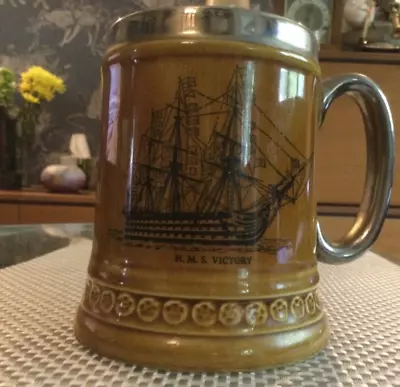 Buy Ceramic Mug Depicting HMS Victory. Good Condition Lord Nelson Pottery. • 5£