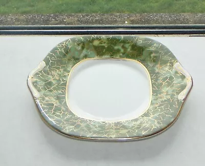 Buy Aynsley Fine Bone China England Green Onyx Pattern Cake Plate 23cm  C1970s • 8£