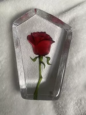 Buy Mats Jonasson For Maleras Sweden Crystal Sculpture Fantasy Rose- Signed • 0.99£