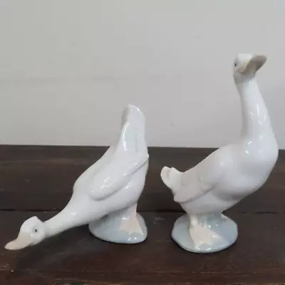 Buy 2 X Vintage Nao / Lladro Goose Porcelain Figurines 4.5  & 6  Tall • 2.95£