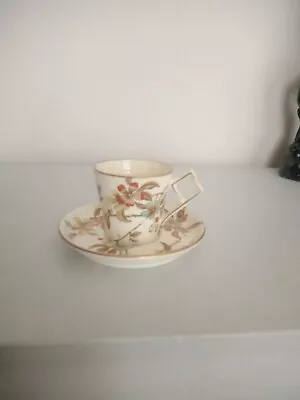 Buy Antique Oriental Ivory Art Deco Style Coffee Cup And Saucer In Floral Pattern  • 5£