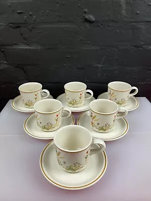 Buy 6 X St Michael Marks & Spencer Harvest Teacups And Saucers Set • 19.99£