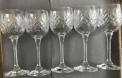 Buy Vintage BOHEMIA CZECHOSLOVAKIA Lead Crystal Wine Glasses, 18cm • 35£