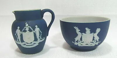 Buy Adams Tunstall England 2 Pieces Blue Jasperware Coat Of Arms British Colombia   • 23.30£