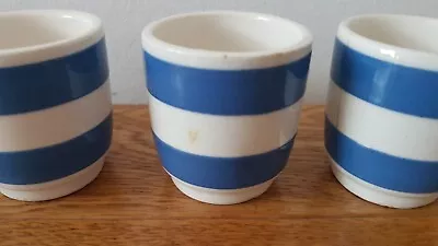 Buy 4x  Vintage Blue White Cornishware Egg Cups. • 5.99£