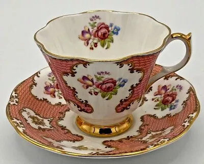 Buy Queen Anne Fine Bone China England Pink Floral Lady Eleanor Tea Cup Saucer RARE • 40.07£