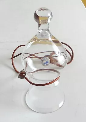 Buy Vtg Midcentury Holmegaard Denmark Neck Wine Art Glass Leather Strap Clip Label • 26.08£