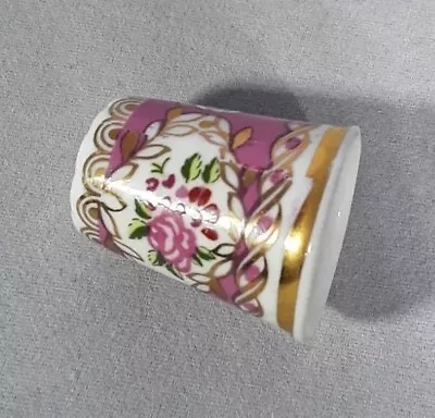 Buy Vintage Hammersley Antique Style  Bone China Thimble Pink, Gold & Floral Design • 6£