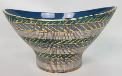 Buy Vtg Bitossi Aldo Londi Seta Italian Mid Century Art Pottery Bowl Teal Blue Gold • 512.56£