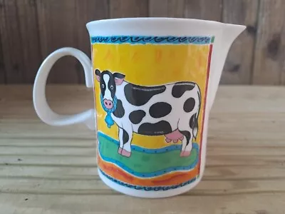Buy Dunoon Pottery Stoneware Farmyard Jug Milk Cream Cow 3/4 Pint By Jane Brookshaw • 9.99£