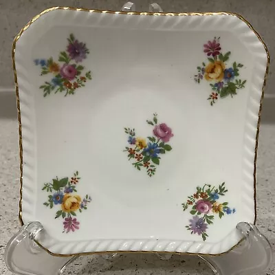 Buy Vintage Royal Adderley Floral Square Bone China Trinket Dish  4” Made In England • 10.24£