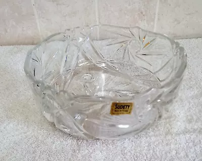 Buy Sudety Glass 3 Footed Fruit Bowl 22cm - 24% Lead Crystal Hand Cut -Poland Unused • 12.99£