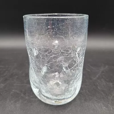 Buy Blenko Clear Lowball Pinched Crackle Dimple Tumbler Drinking Glass • 18.66£