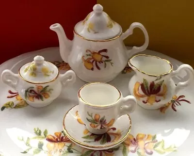 Buy Vintage Chown Miniature Bone China Tea Set For One & Tray Honeysuckle 🐝🐝🐝 • 16.95£