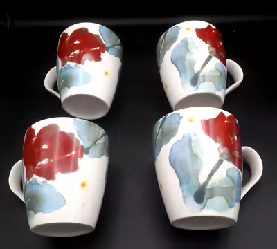 Buy Four Janice Tchalanko For Poole Pottery Poppy Design Mugs • 25£