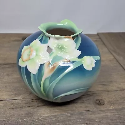 Buy Franz Porcelain Floral Vase / Flower Pot Rare • 24.99£