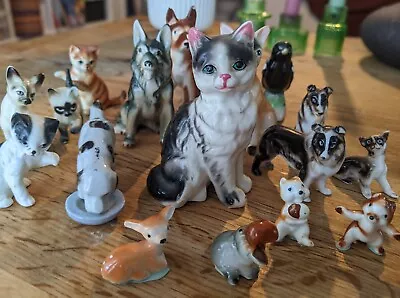 Buy Lot 17x Vintage Ceramic Figures Animals Miniature Pottery Figurines Collectable  • 12£