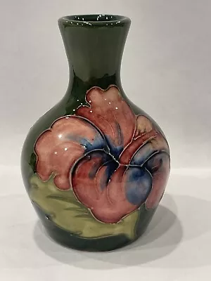 Buy William Moorcroft VNTG Pottery MINI BUD Vase Hibiscus Flowers Glazed RARE MARK • 139.79£