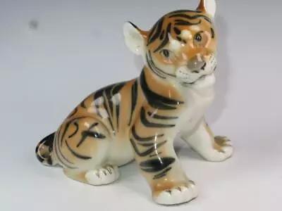 Buy VINTAGE LOMONOSOV PORCELAIN Tiger Cub Figurine Made In Soviet USSR • 14.99£