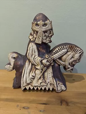 Buy Vintage Art Pottery Sculpture Of King Arthur On Horseback By Quantock Pottery • 15£