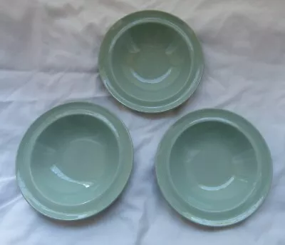 Buy 3 Woods Ware Beryl Ware Green Small Cereal Dessert Bowl 16 Cm Art Deco - Vgc • 10.70£