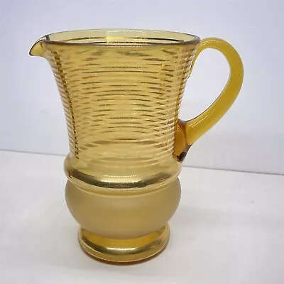 Buy Vintage Retro Glass Pitcher Jug - Amber Orange Design :H1 • 19.99£