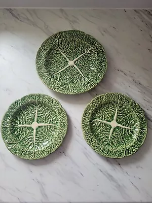 Buy 3 X Bordallo Pinheiro Portuguese Ceramic Cabbage Plates • 29.99£