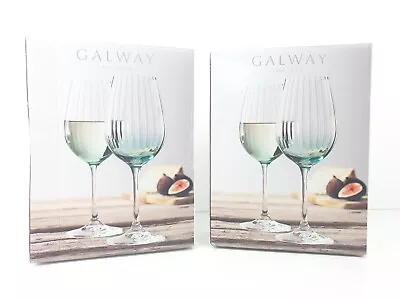 Buy Galway Crystal Erne Aqua Set Of 4 Wine Glasses • 23.99£