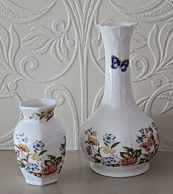 Buy Vintage Aynsley China Cottage Garden Hexagnal And Round Vases.  • 3£