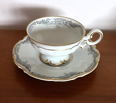 Buy Footed Cup And Saucer Sylvia Lorelei Loreley Hutschenreuther Gold Trim • 18.36£