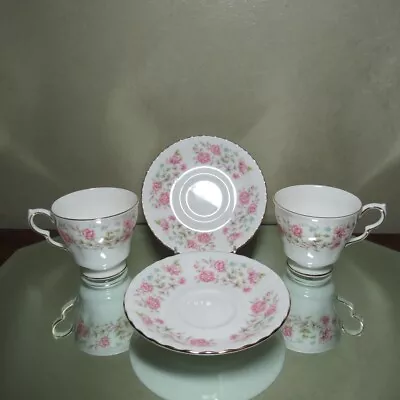 Buy 2 Colclough Bone China England Bouquet Pattern Cup And Saucers • 27.96£