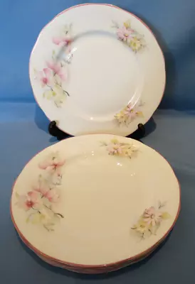 Buy RARE GORGEOUS VINTAGE DUCHESS BONE CHINA PINK FLORAL SALAD/DESSERT PLATE 21cm X6 • 13.50£