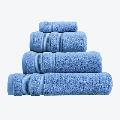 Buy Soft Egyptian Cotton Bath Towels In Cornish Blue, Hand Bath Sheet Face Cloth Set • 54.95£