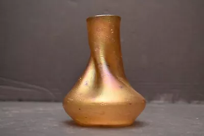 Buy Antique Art Nouveau Loetz Or Kralik Iridescent Art Glass Gold Twist Vase 4.75  • 163.09£