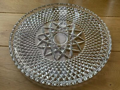 Buy Stunning Vintage Cut Crystal Cake Platter/serving Plate~28 Cm~heavy 1.75 Kg • 16£