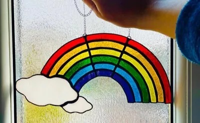 Buy Handmade Genuine Stained Glass Rainbow Suncatcher Large Made In Wales • 32.99£