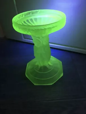 Buy Superb Rare XL Art Deco Muller Uranium Glass Comport Stand Excellent Heavy AAA • 188£